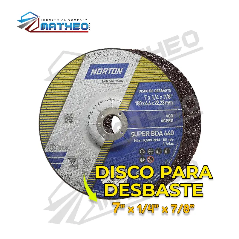 Disco para Desbaste Norton BDA 640 - 7" x 1/4" x 7/8"