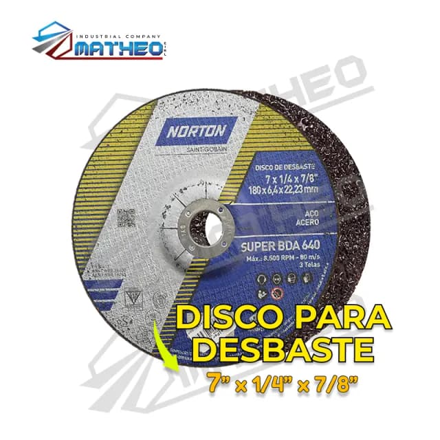 Disco para Desbaste Norton BDA 640 - 7" x 1/4" x 7/8"