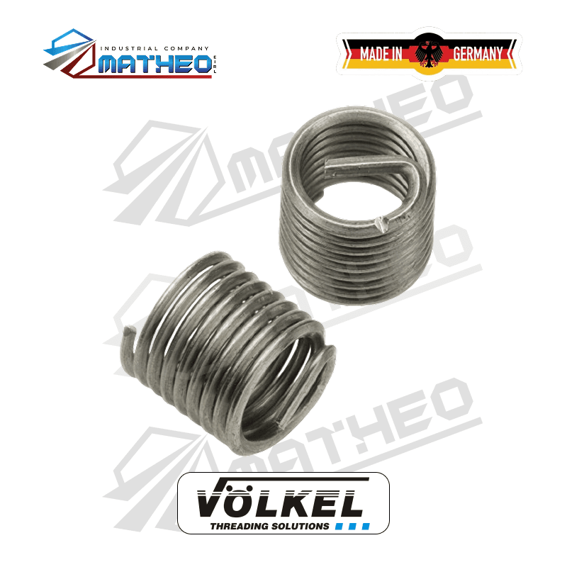 07309-Insertos Roscados V-COIL Estándar Tipo S M6 x 1.0 - 1.5 D VÖLKEL (Caja de 100 Piezas)