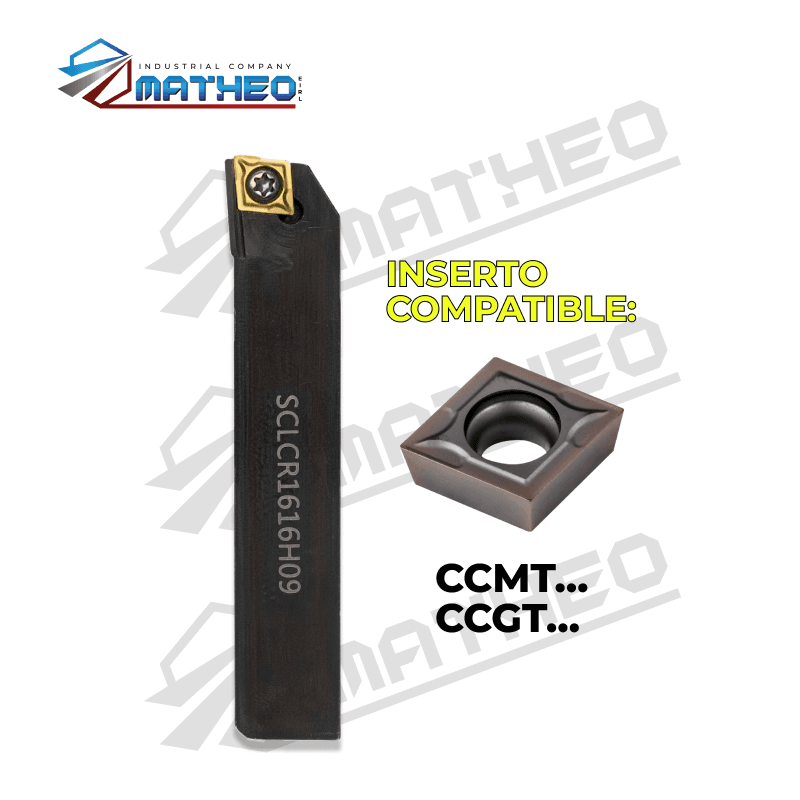 Porta inserto exterior p/ torno SCLCR1616H09