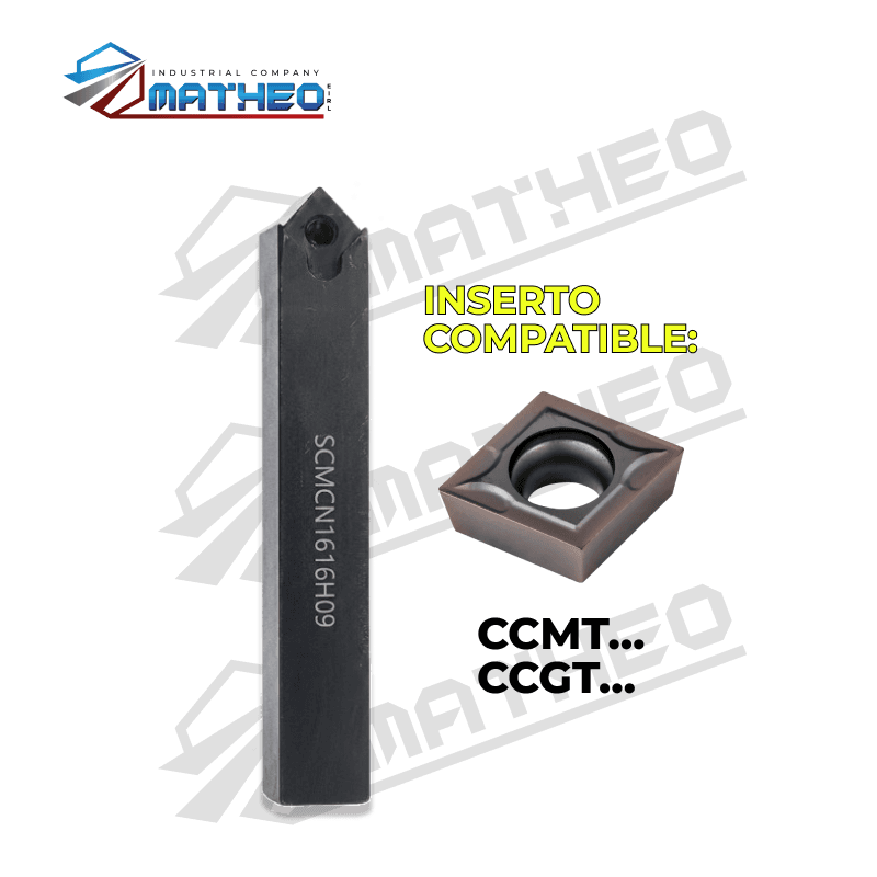 Porta inserto exterior p/ torno SCMCN1616H09