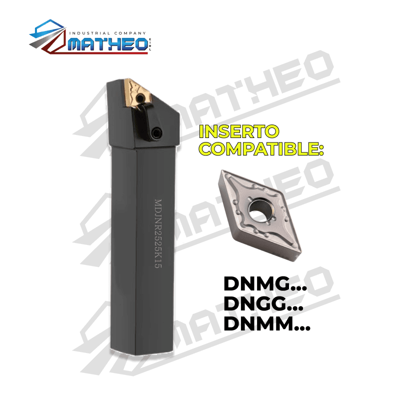 Porta inserto exterior p/ torno MDJNR2525K15