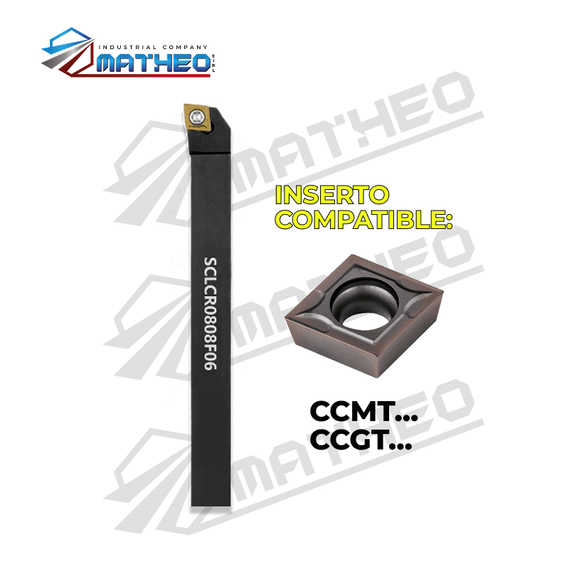 Porta inserto exterior p/ torno SCLCR0808F06