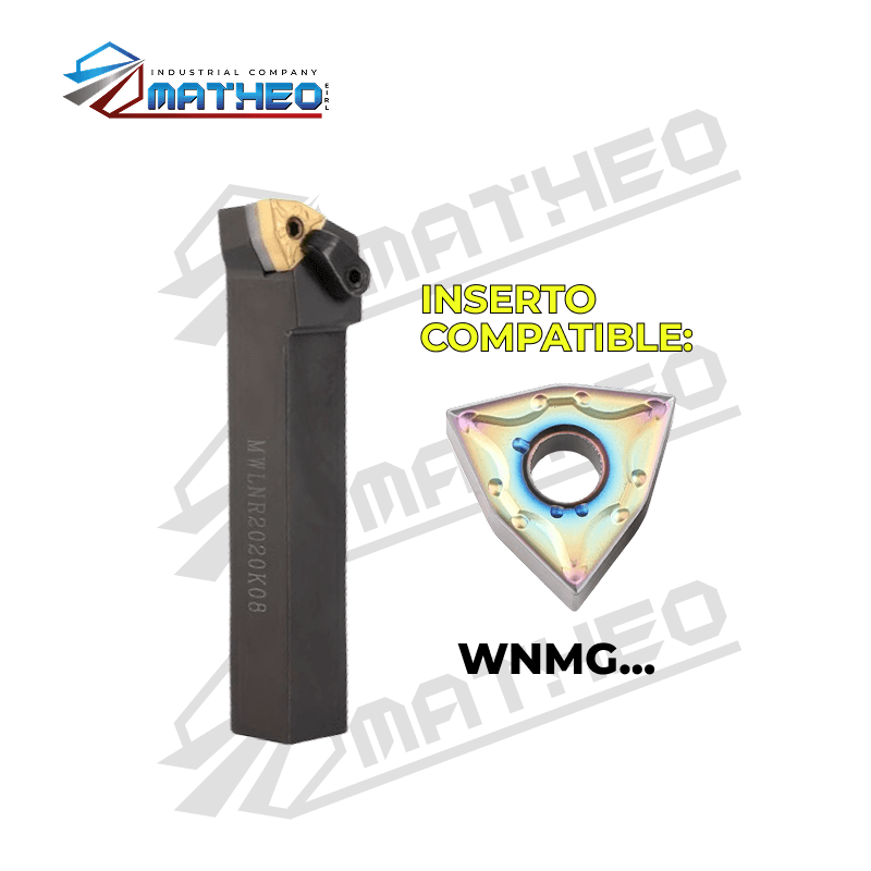 Porta inserto exterior p/ torno MWLNR2020K08