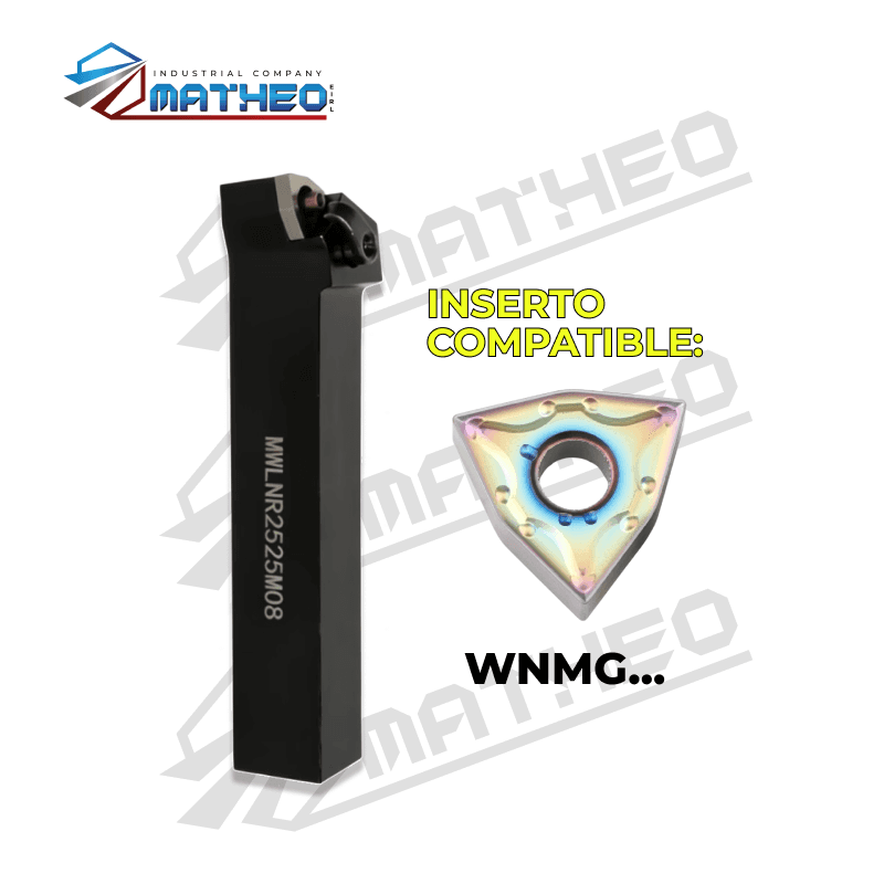 Porta inserto exterior p/ torno MWLNR2525M08