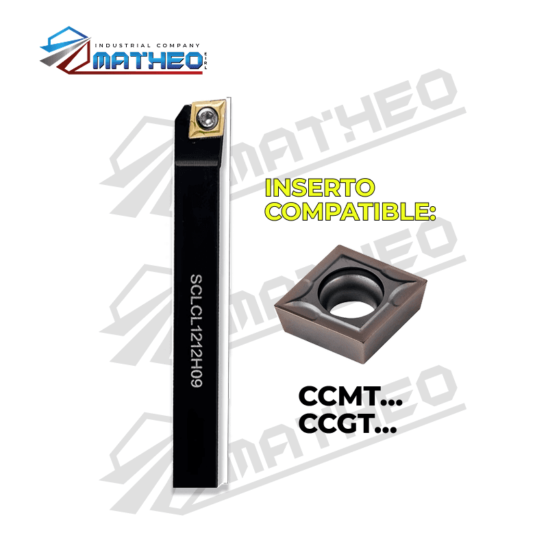 Porta inserto exterior p/ torno SCLCL1212H09