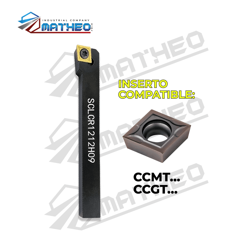 Porta inserto exterior p/ torno SCLCR1212H09