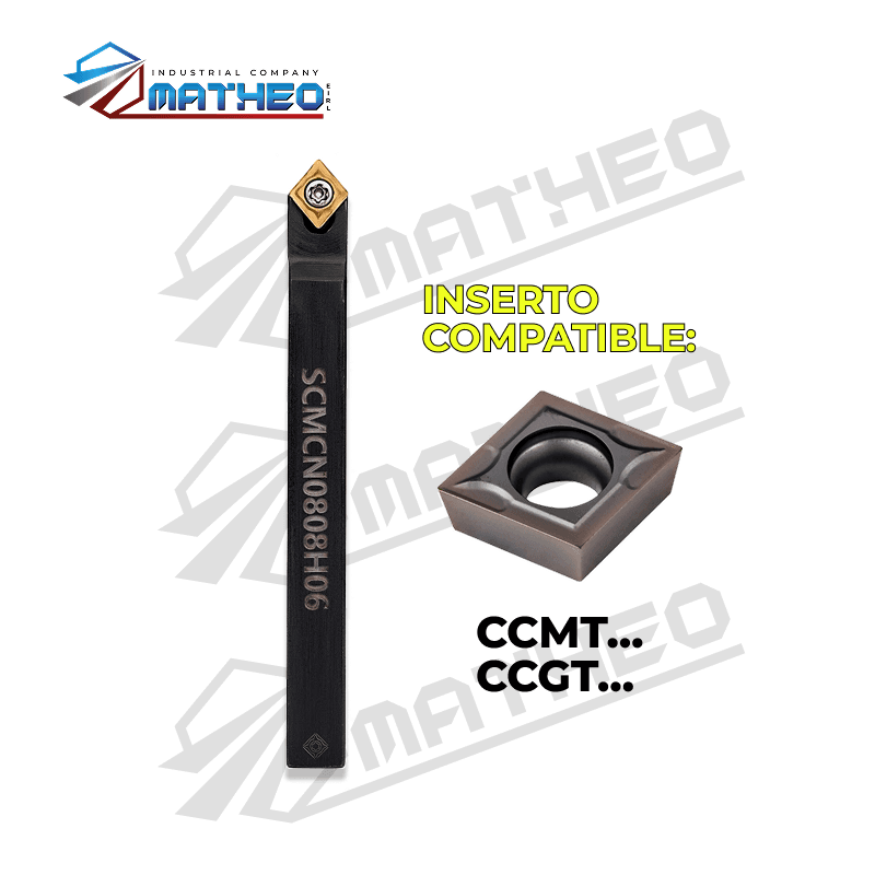 Porta inserto exterior p/ torno SCMCN0808H06