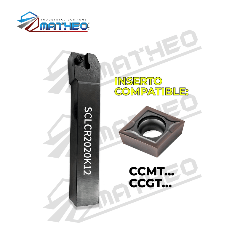 Porta inserto exterior p/ torno SCLCR2020K12