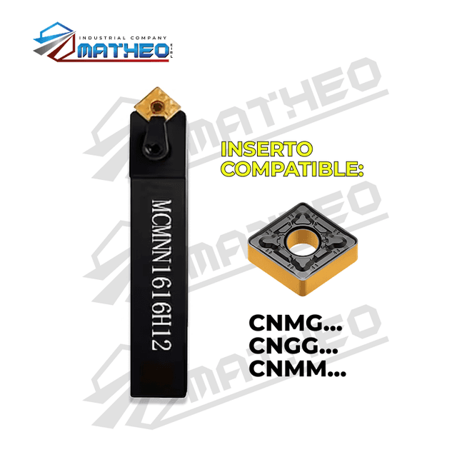 Porta inserto exterior p/ torno MCMNN1616H12