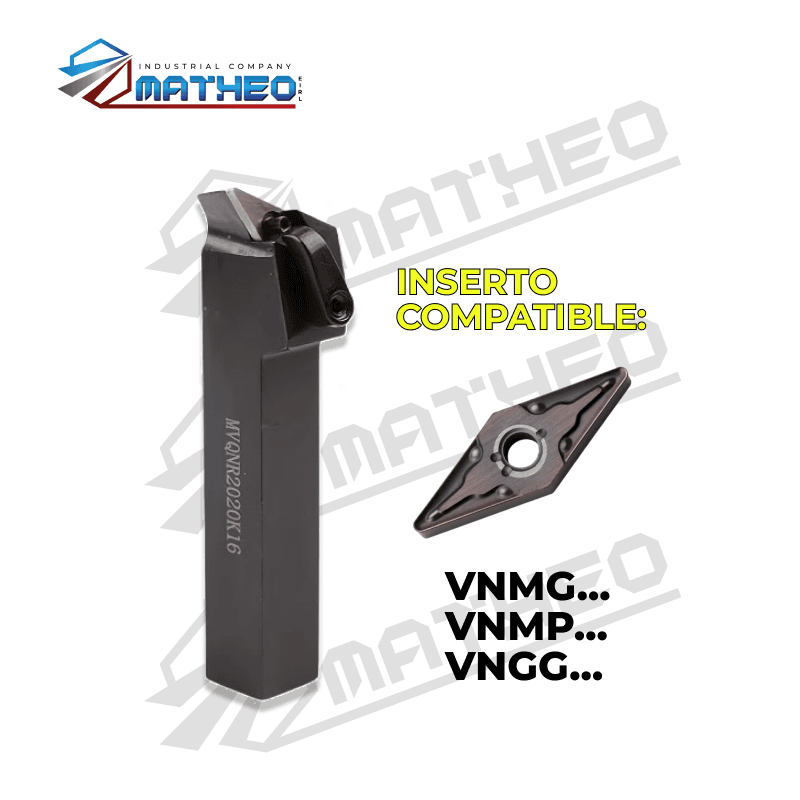 Porta inserto exterior p/ torno MVQNR2020K16